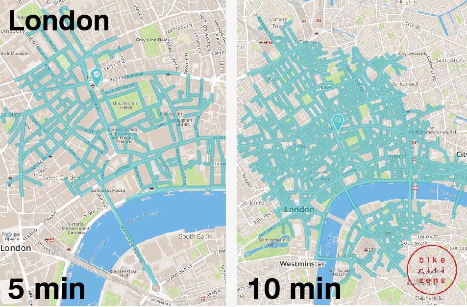 London in five minutes by bike