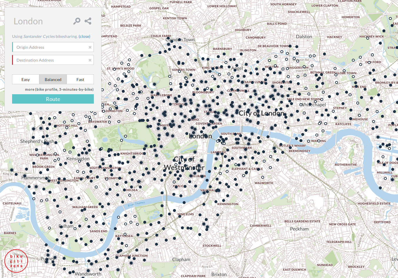 bike sharing app bike citizens london
