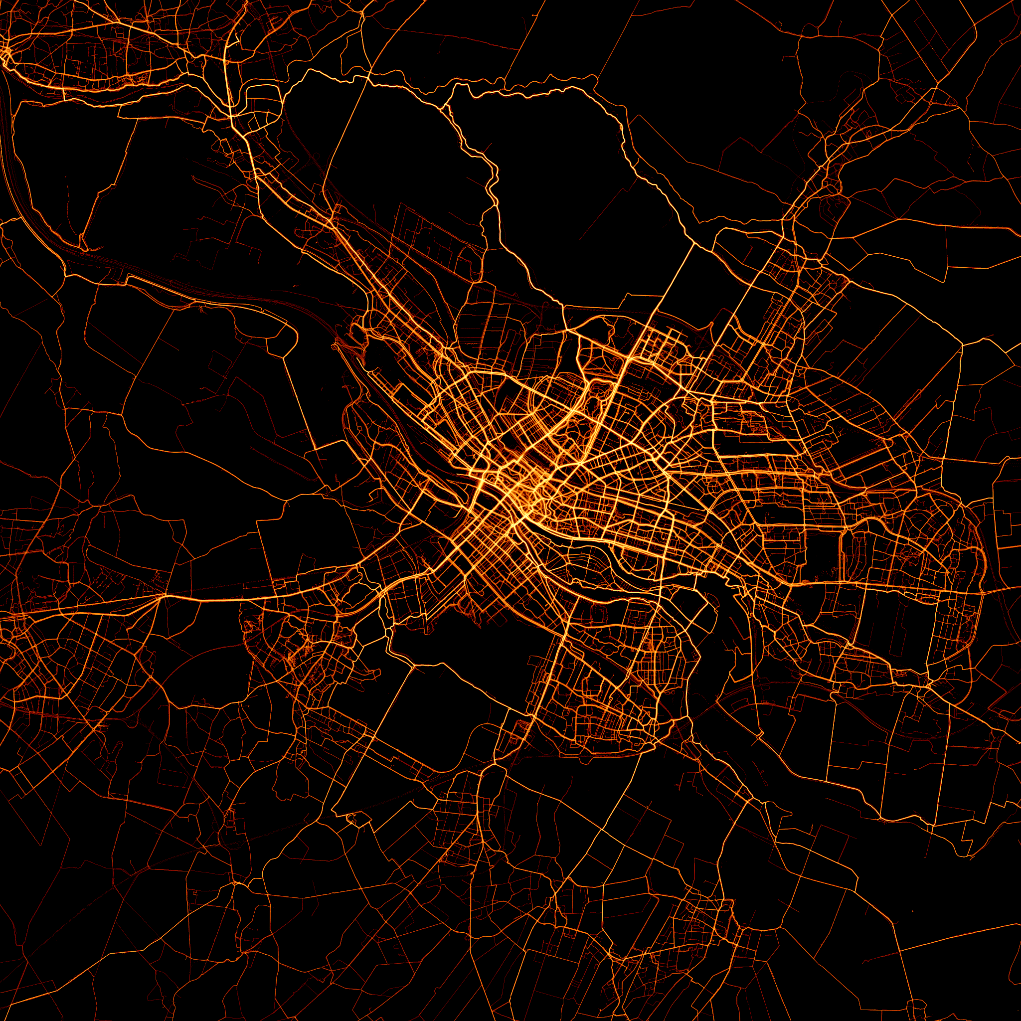 Heatmap Bremen BikeIT Analytics Data Visualisation of cycling traffic urban 
