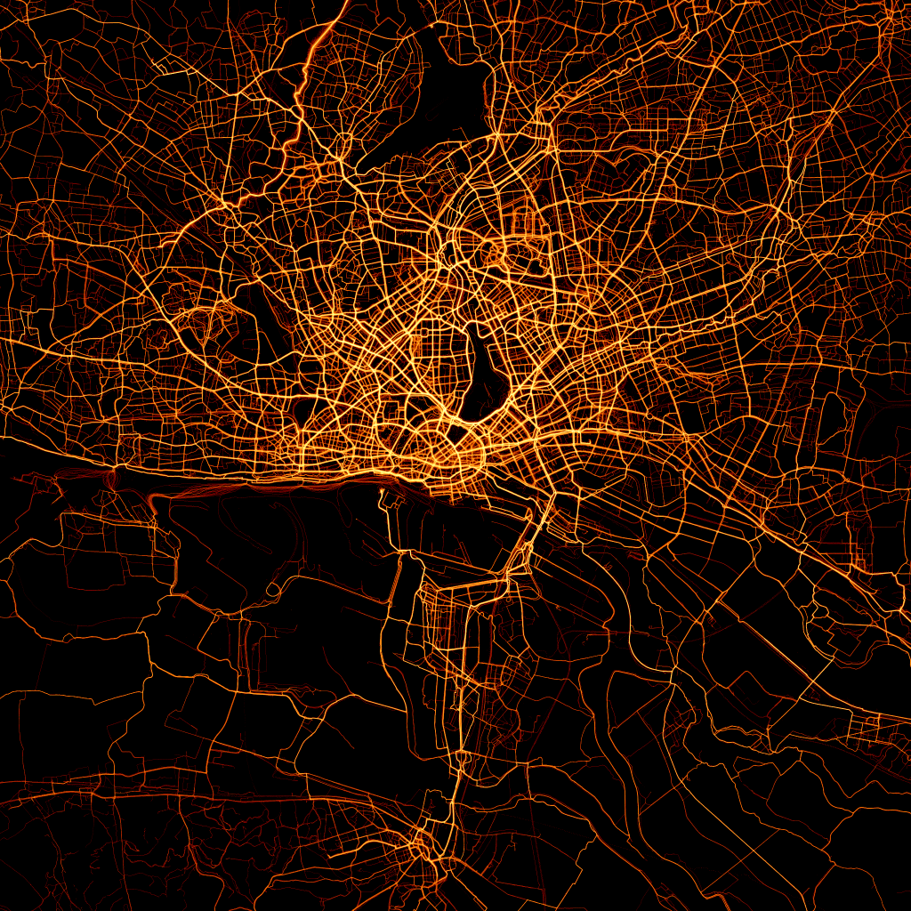 Hamburg Germany Heatmap Bike Citizens visualisation traffic cycle